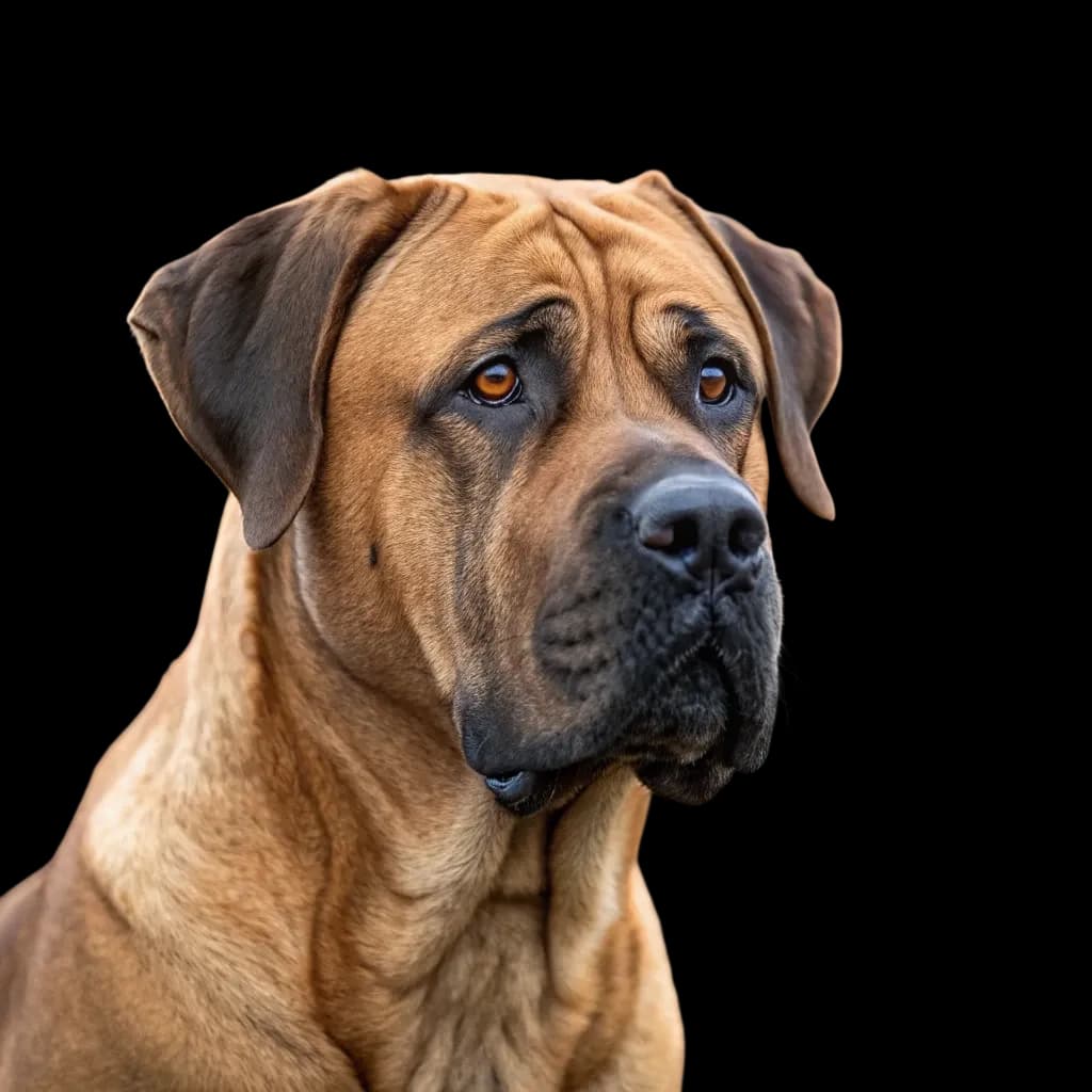 A headshot of a Tosa Inu (Japanese Mastiff)