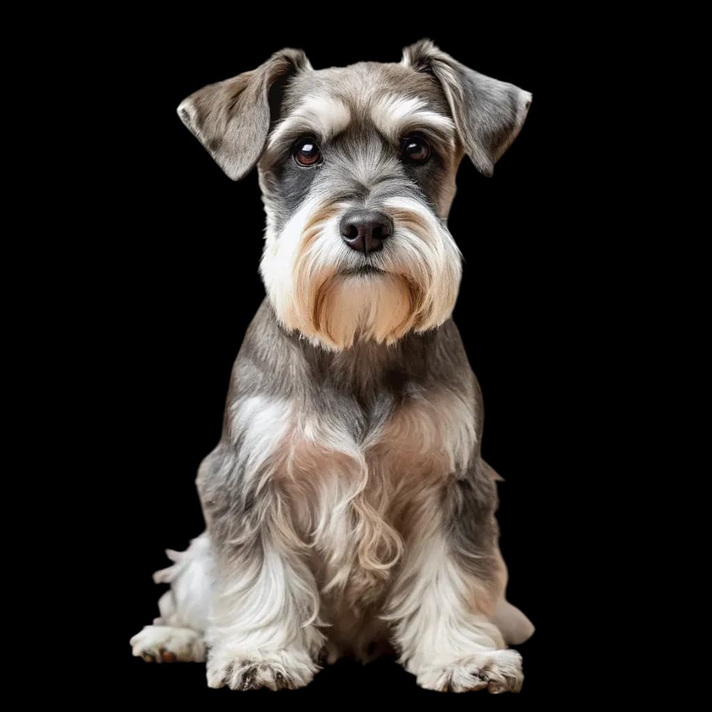 An adorable Miniature Schnauzer sitting