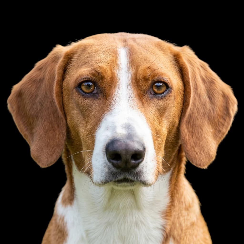 A headshot photo of a Drever dog