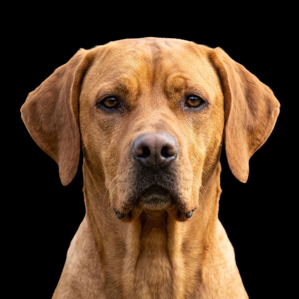 A headshot photo of a Portuguese Pointer dog