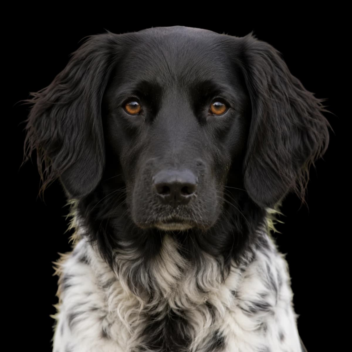 A headshot photo of a Stabyhoun