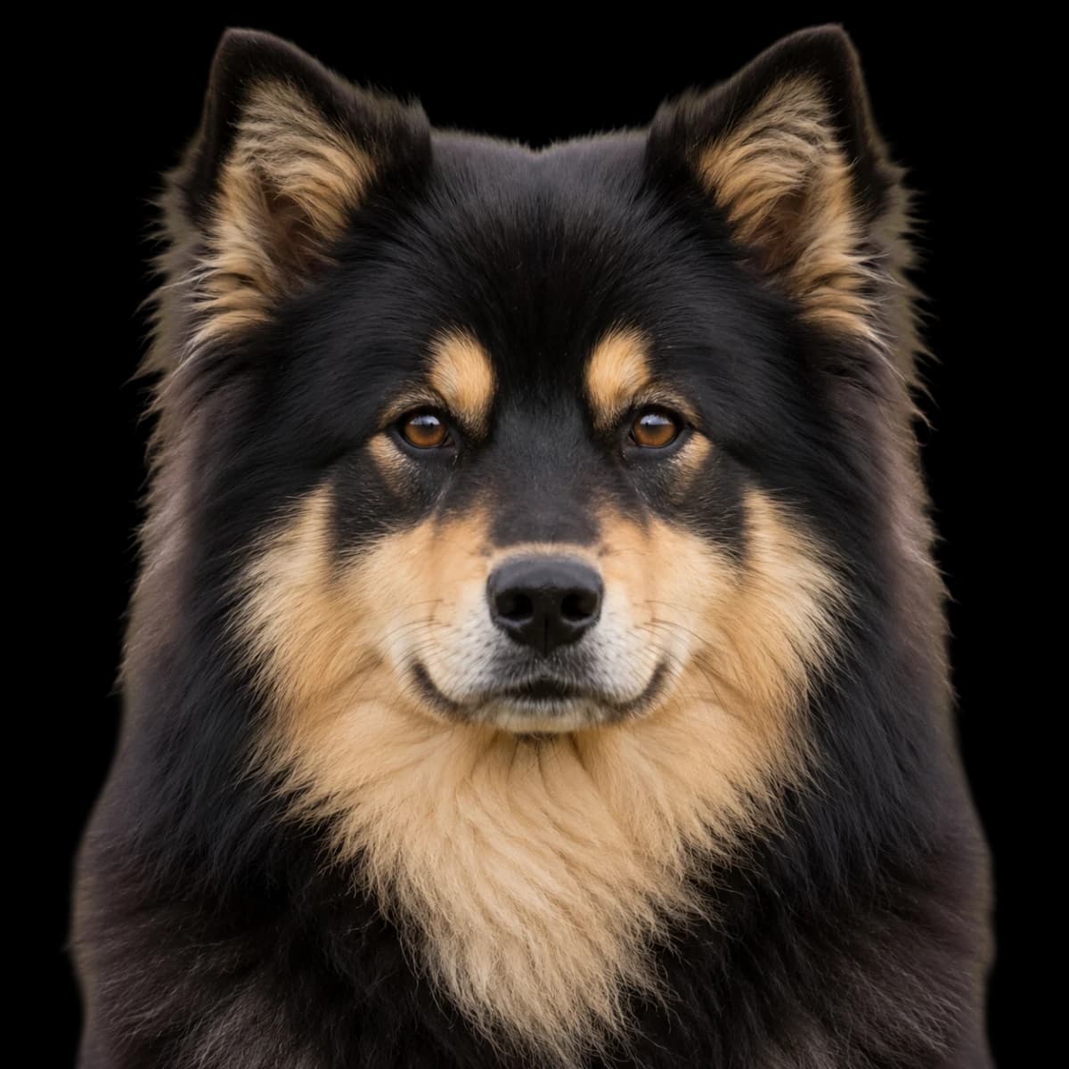 A headshot photo of a Swedish Lapphund