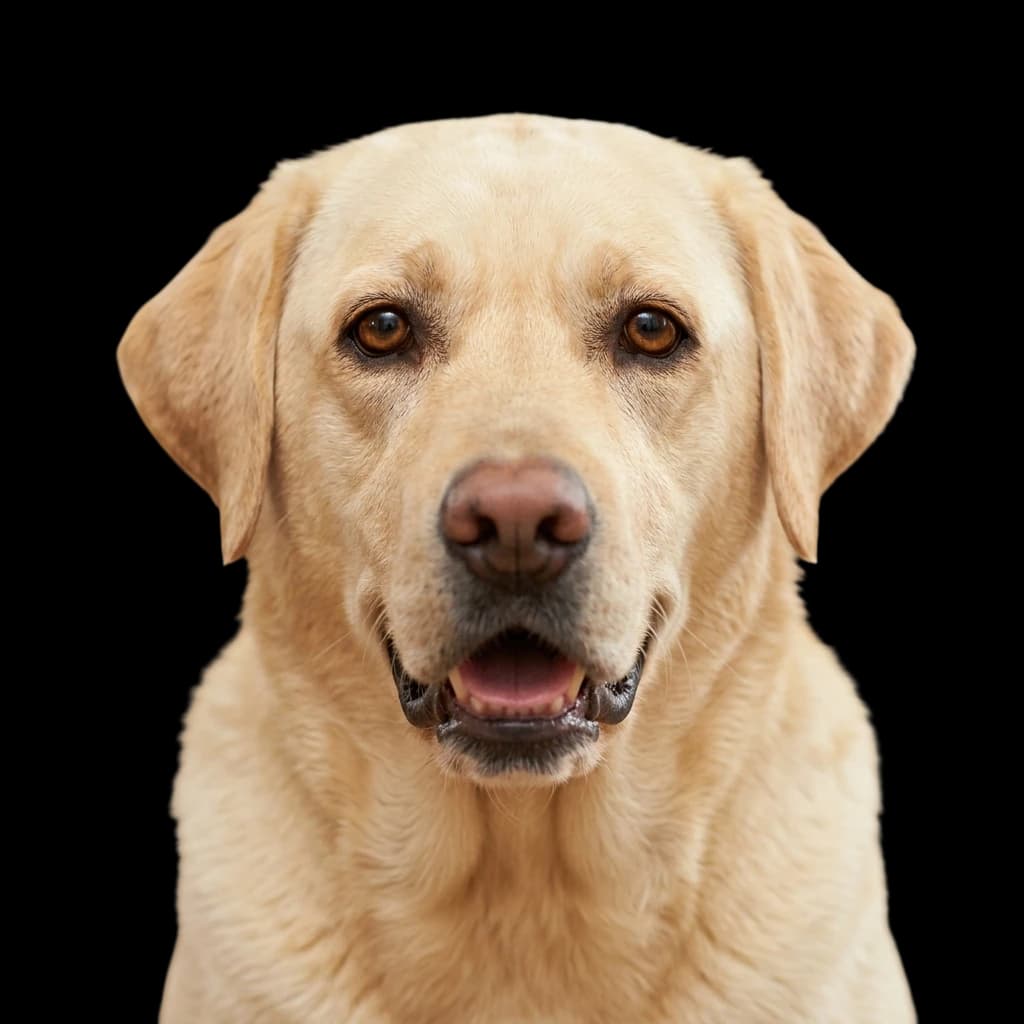 A Headshot of an English Labrador
