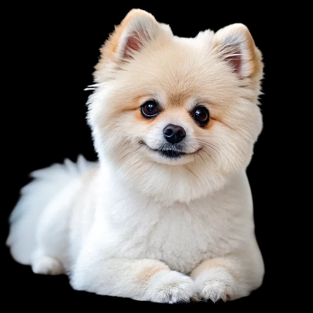 A Maltese and Pomeranian cross, Maltipom, dog